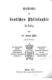 Cover of: Geschichte der deutschen Philosophie seit Leibniz