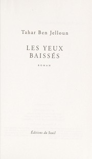 Cover of: Les yeux baissés