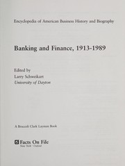 Cover of: Banking and finance, 1913-1989
