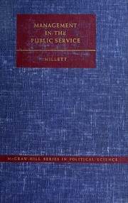 Cover of: Management in the public service; the quest for effective performance