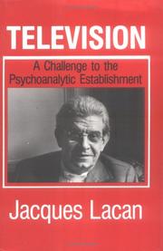 Cover of: Télévision: a challenge to the psychoanalytic establishment