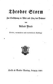 Cover of: Theodor Storm: zur Einführung in Welt and Herz des Dichters