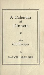 Cover of: A calendar of dinners, with 615 recipes