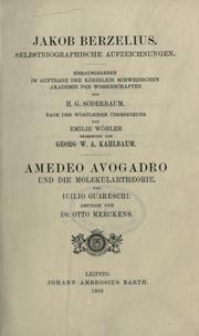 Cover of: Jakob Berzelius: Selbstbiographische Aufzeichnungen.