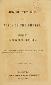 Cover of: Jewish witnesses that Jesus is the Christ