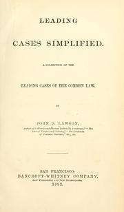 Cover of: Leading cases simplified