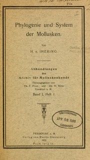 Cover of: Phylogenie und System der Mollusken