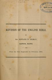 Cover of: Revision of the English Bible
