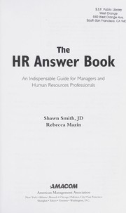 best books about Hr The HR Answer Book: An Indispensable Guide for Managers and Human Resources Professionals
