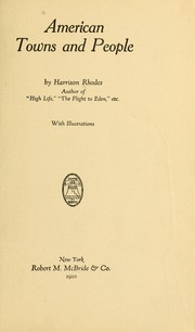 Cover of: American towns and people