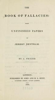 Cover of: The book of fallacies: from unfinished papers of Jeremy Bentham