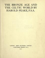 Cover of: The bronze age and the Celtic world