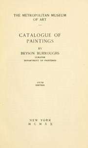 Cover of: Catalogue of paintings