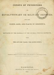 Cover of: A census of pensioners for revolutionary or military services