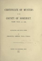 Cover of: Certificate of musters in the county of Somerset