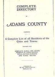 Cover of: Complete directory of Adams County