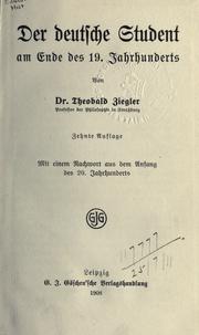 Cover of: Der deutsche Student am Ende des 19. Jahrhunderts