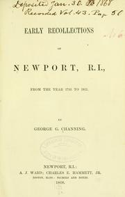 Cover image for Early Recollections of Newport, R.I., From the Year 1793 to 1811