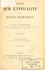 Cover of: Essai sur l'inégalité des races humaines