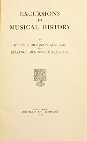 Cover image for Excursions in Musical History