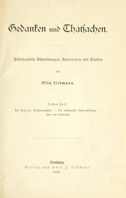 Cover of: Gedanken und Thatsachen