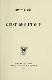 Cover of: Geist der Utopie