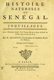 Cover of: Histoire naturelle du Sénégal, coquillages