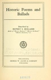 Cover of: Historic poems and ballads