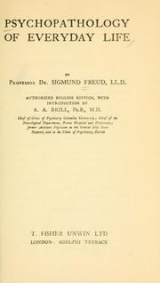 Cover of: Zur psychopathologie des alltagslebens (The psychopathology of everyday life)