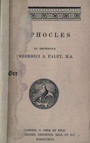 Cover of: Sophocles