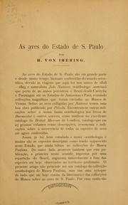 Cover of: As aves do Estado de S. Paulo