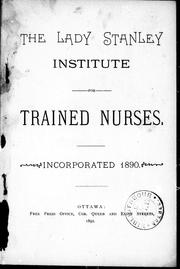 Cover image for The Lady Stanley Institute for Trained Nurses