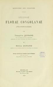 Cover of: Sylloge florae congolanae [Phanerogamae]