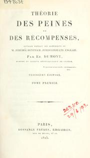 Cover of: Théorie des peines et des récompenses