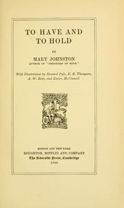 Cover of: To have and to hold