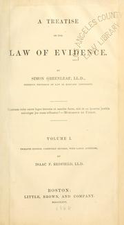 Cover image for A Treatise on the Law of Evidence