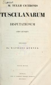 Cover of: Tusculanae disputationes