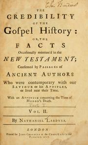 Cover of: The credibility of the Gospel history