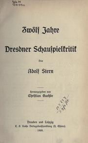 Cover of: Zwölf Jahre Dresdner Schauspielkritik