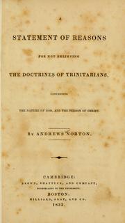 Cover image for A Statement of Reasons for Not Believing the Doctrines of Trinitarians