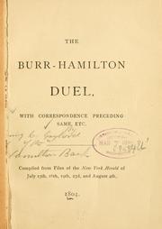 Cover image for The Burr-Hamilton Duel