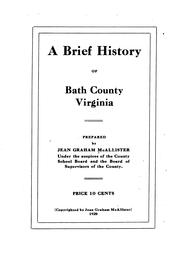 Cover image for A Brief History of Bath County, Virginia