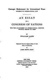 Cover of: An essay on a congress of nations for the adjustment of international disputes without resort to arms
