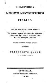 Cover of: Bibliotheca librorvm manvscriptorvm italica