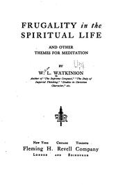 Cover of: Frugality in the spiritual life