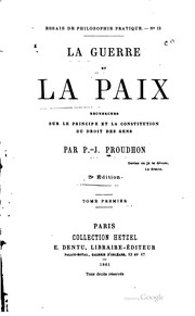 Cover of: La guerre et la paix