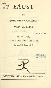 Cover of: Faust: Der Tragödie erster Teil
