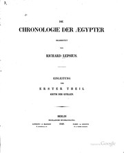 Cover of: Die chronologie der Ægypter