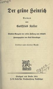 Der grüne Heinrich by Gottfried Keller
