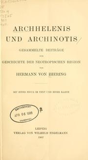 Cover of: Archhelenis und Archinotis